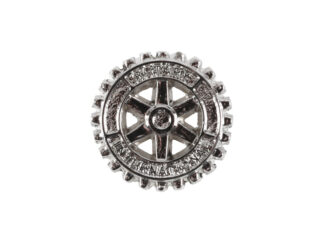 Carved silvered Rotary pin