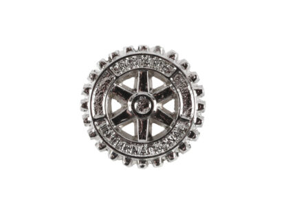 Carved silvered Rotary pin