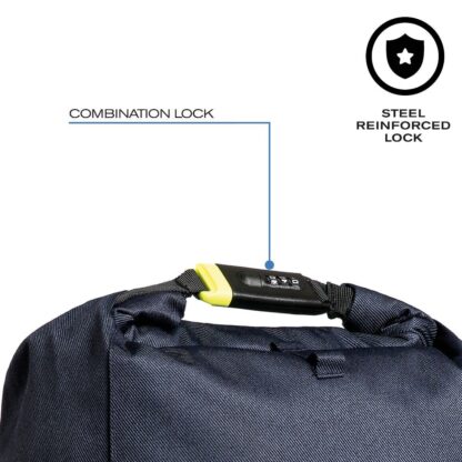 Theft-proof Backpack with Rotary Logo and Steel Reinforced Combination Lock